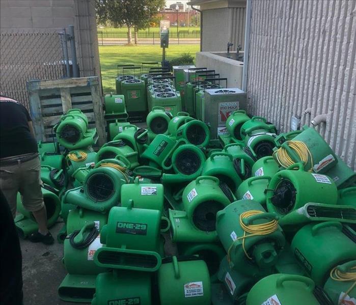 Equipment used for fire/water loss at apartment complex